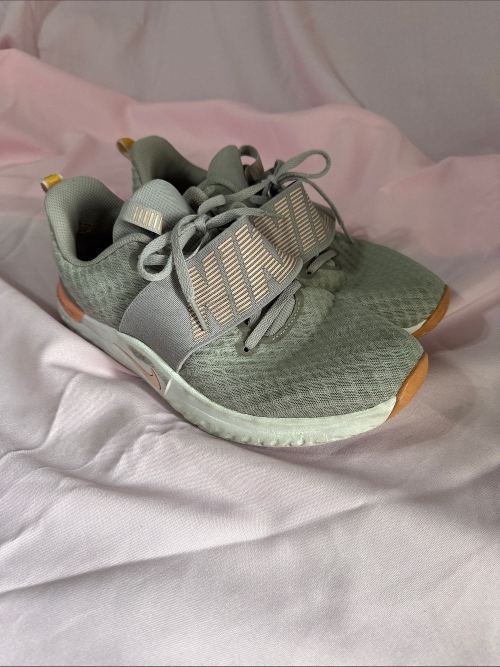 Nike Olive Green Slip-On Trainers with Tan Highlights women 10